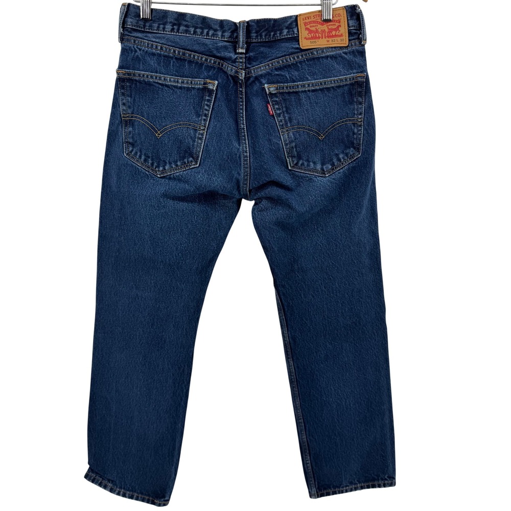 Levi's 505 Regular Fit Jeans Mens 32x30 Dark Wash Blue Straight Leg Denim